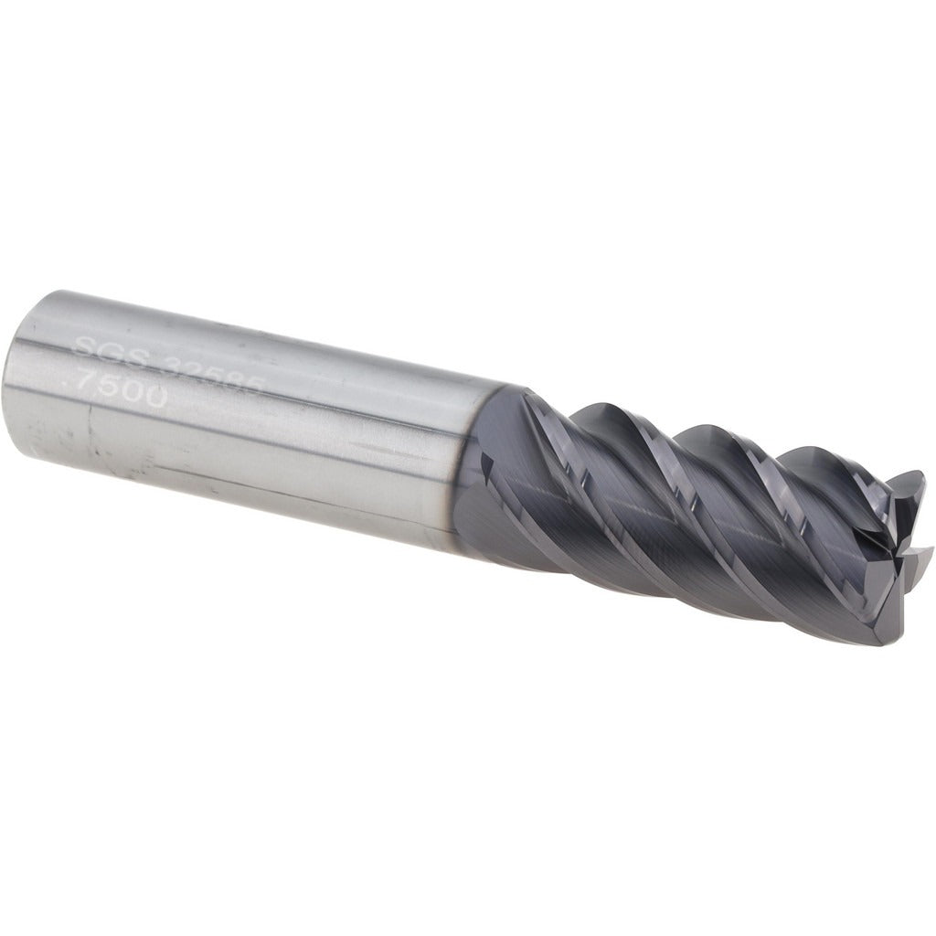 KYOCERA SGS PRECISION TOOLS Sgs 32585 Corner Radius End Mill 3/4 in 5 Flute Altin