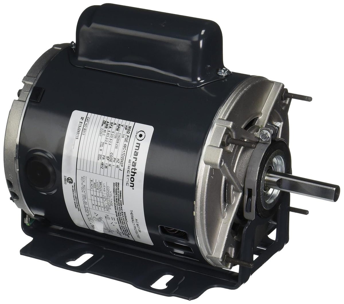 Marathon MB313 48YZ Frame 48C17D2042 Belt Drive Motor 1/4 hp 1725 RPM 115/208-230 VAC