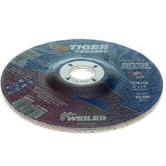 Weiler 58329 6 x 1/4 Tiger Ceramic Type 27 Grinding Wheel CER24R 7/8 A.H (Pack of 10)