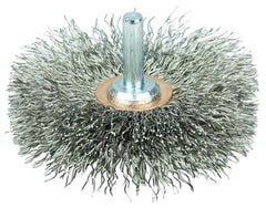 Weiler 17618 Stem-Mounted Narrow Conflex Brush 3 inch Diameter 014 Stainless Steel Wire