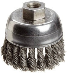 Weiler 13285 Single Row Knot Wire Cup Brush .020 Steel Fill 1/2-13 UNC Nut