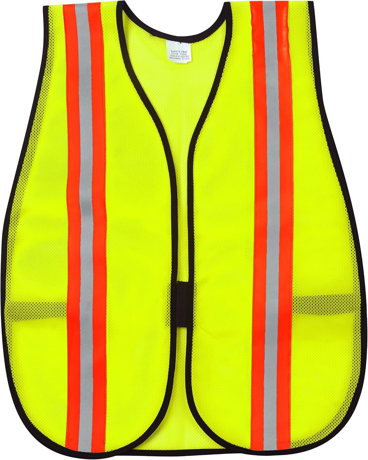 MCR Safety V200R Polyester Mesh General Purpose Safety Vest with 2-Inch Reflective Stripe Lime