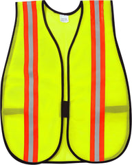 MCR Safety V200R Polyester Mesh General Purpose Safety Vest with 2-Inch Reflective Stripe Lime