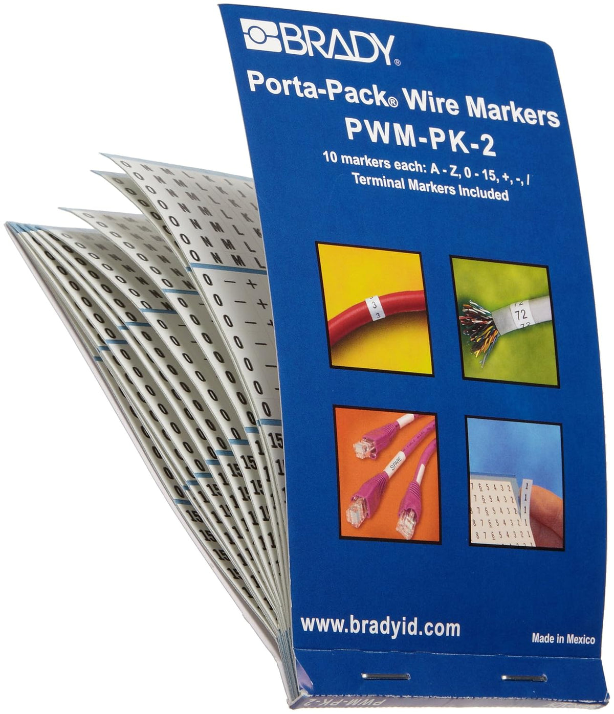 Brady PWM-PK-2 Wire Marker Book Pre-Printed Black on White