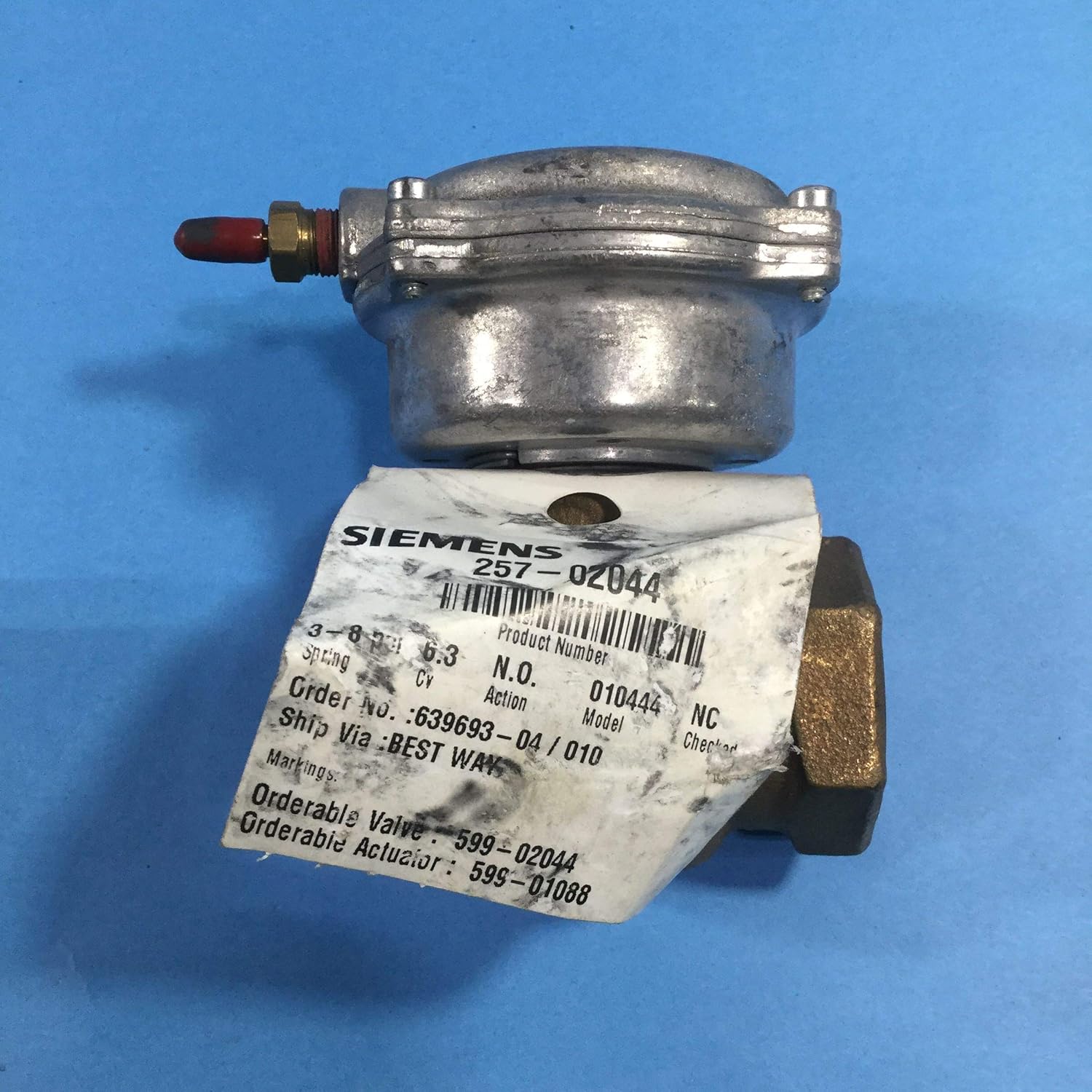 SIEMENS 257-02044 Valve Pneumatic 3/4 Inch Brass Control Valve