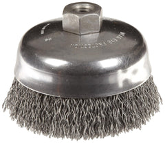 Weiler 36061 Vortec Pro 5 Crimped Wire Cup Brush .020 Steel Fill 5/8-11 UNC Nut