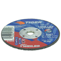 Weiler 57015 Cutting Wheel 2-Inch Tiger AO Steel Metal Long Life Pack of 100