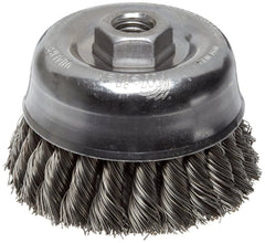 Weiler 12766 4 Inch Double Row Knot Wire Cup Brush with Steel Fill 5/8-11 UNC Nut