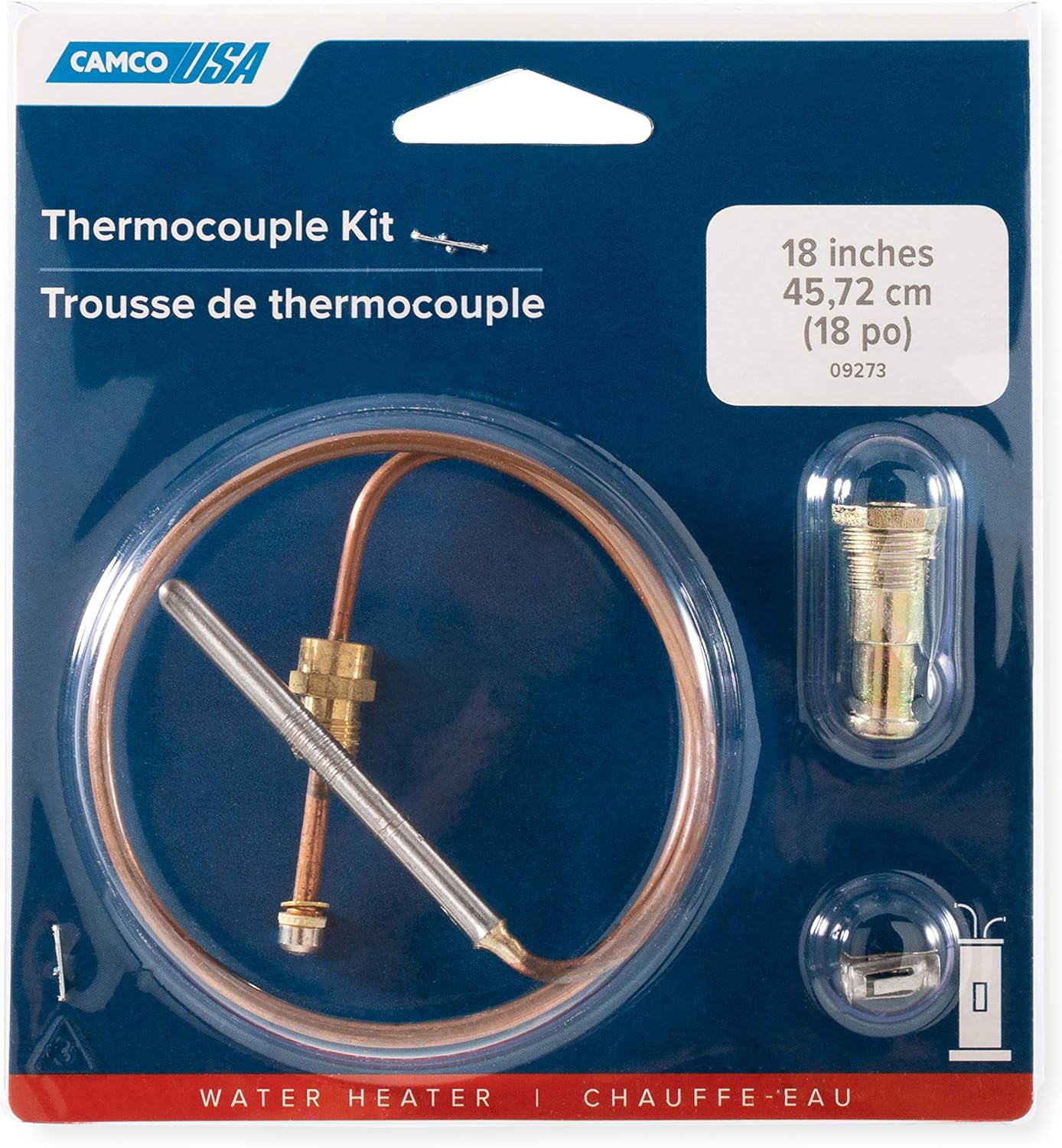 Camco 09273 Thermocouple Kit, 18-Inch, Bronze