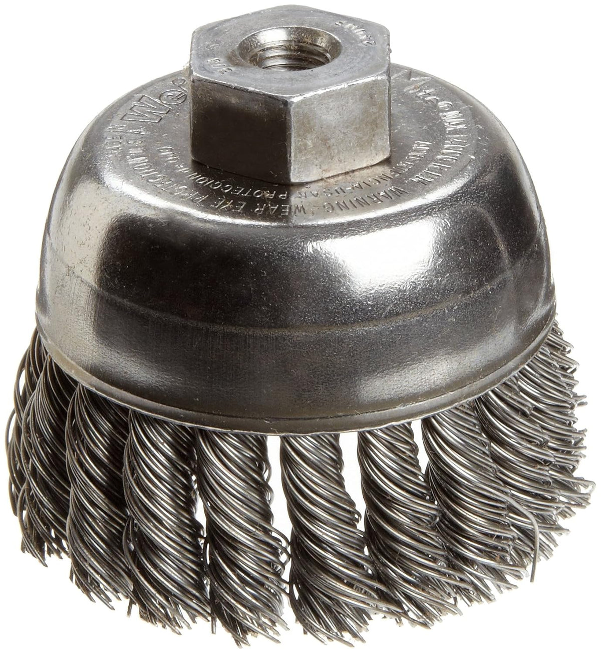 Weiler 13284 2-3/4 Single Row Knot Wire Cup Brush, .020 Steel Fill, 3/8-24 UNF Nut