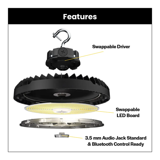 HALCO LIGHTING Halco 30407 HoverBay Round High Bay 180/200/240W (60/90/110Â°) 30407