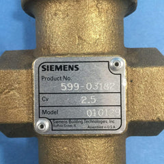 Siemens 599-03182 N/C Valve Body 1/2 Inch 2.5 Cv 2-Way