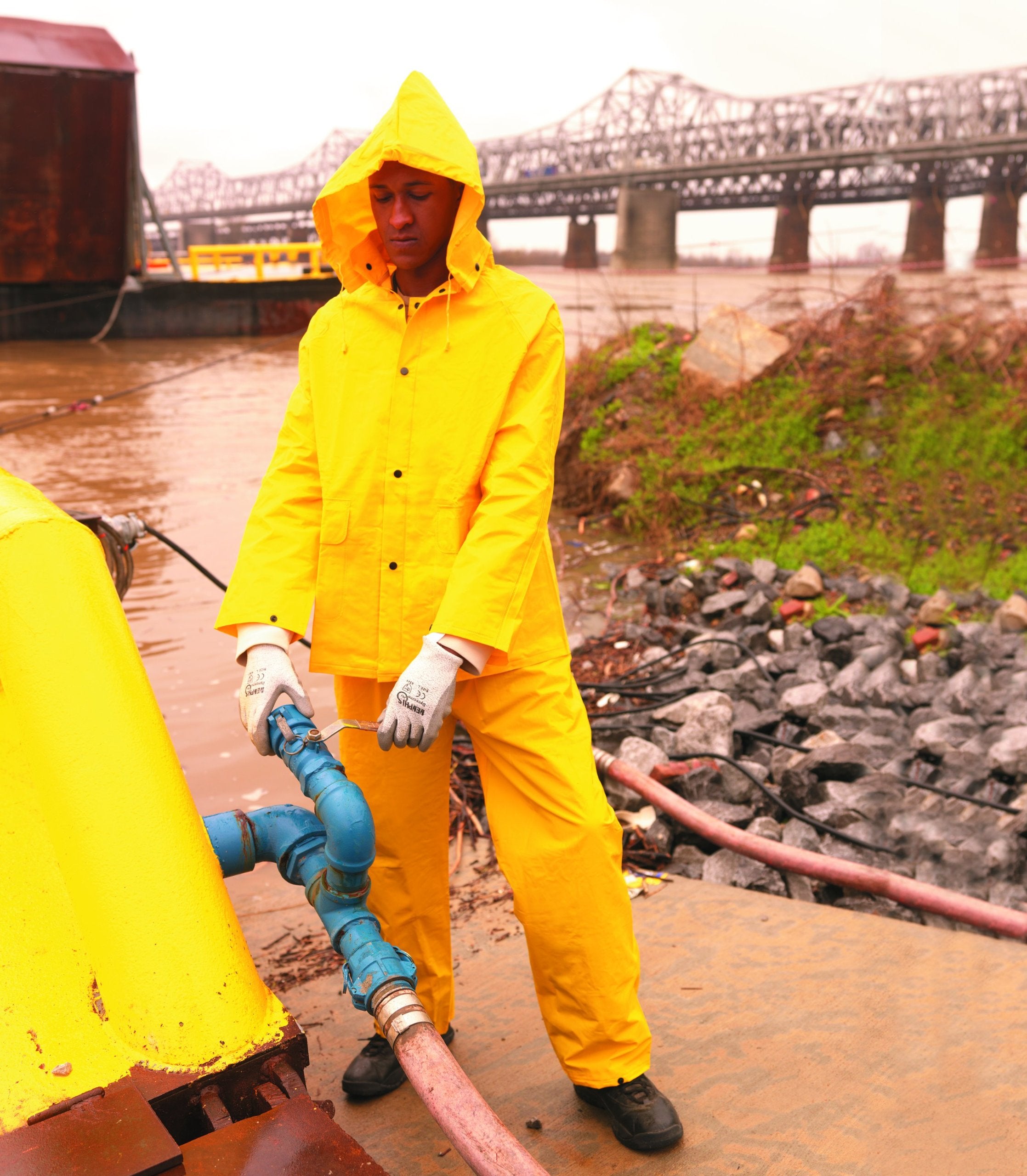 MCR Safety 2003X2 PVC/Polyester 3-Piece Rainsuit 2XL Yellow