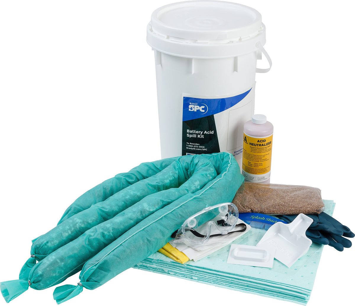 Brady SK-BATT Battery Acid Spill Kit 6.5 gal Drum 4.5 gal Absorption