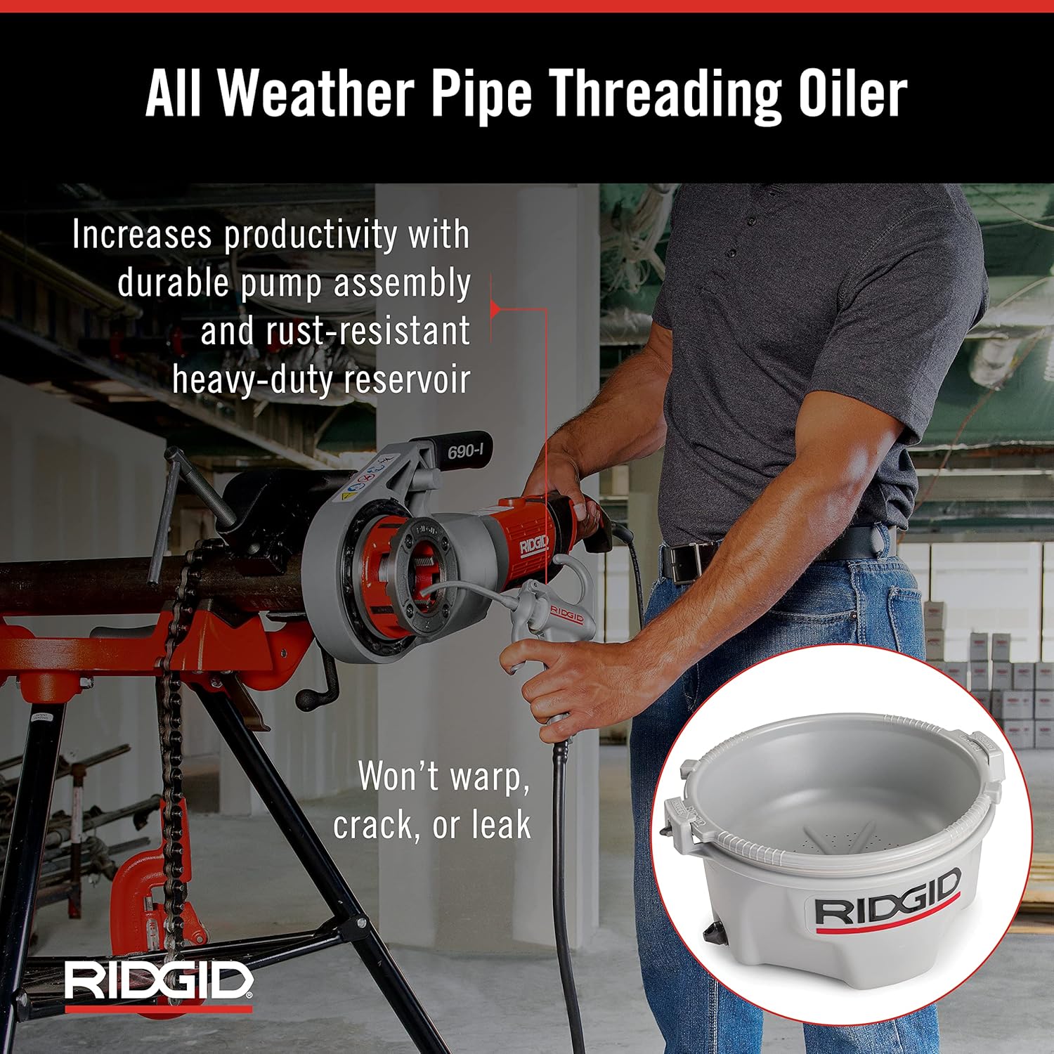 Ridgid 10883 Oiler 418 All Weather with 1 Gallon Thread Cutting Oil