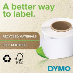 DYMO 1933081 LW Durable Industrial Labels for LabelWriter Printers White Poly 1 inch x 3-1/2 inch 2 Rolls of 350