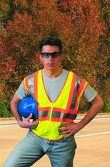 MCR Safety WCCL2LL Class 2 Polyester Mesh Safety Vest with 3M Scotchlite Fluorescent Lime Large