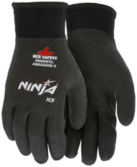 MCR Safety N9690FCM Ninja Ice Insulated Work Gloves 15 Gauge Black Nylon with Acrylic Terry Interior, HPT Coated, Medium, 1 Pair