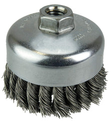 Weiler 12306 Single Row Knot Wire Cup Brush 0.014 Steel 5/8-11 UNC