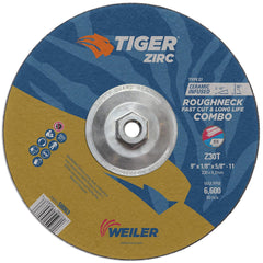 Weiler 58063 9 Tiger Zirc Type 27 Roughneck Pipeline Combo Wheel, Z30T, 5/8-11 Nut (Pack of 10)