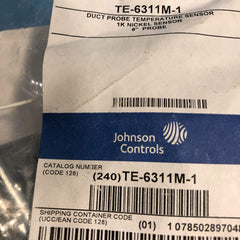 Johnson Controls TE-6311M-1 Temperature Sensor Duct Mounting Nickel 1000 Ohm