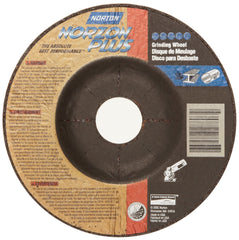 Norton 66253021634 Norzon Plus Depressed Center Abrasive Wheel 5/8-11 Hub 9 Inches x 1/4 Inch Thickness Pack of 10