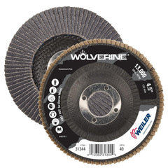 Weiler 31344 Wolverine Abrasive Flap Disc 4-1/2 in 7/8 Arbor 40 Grit