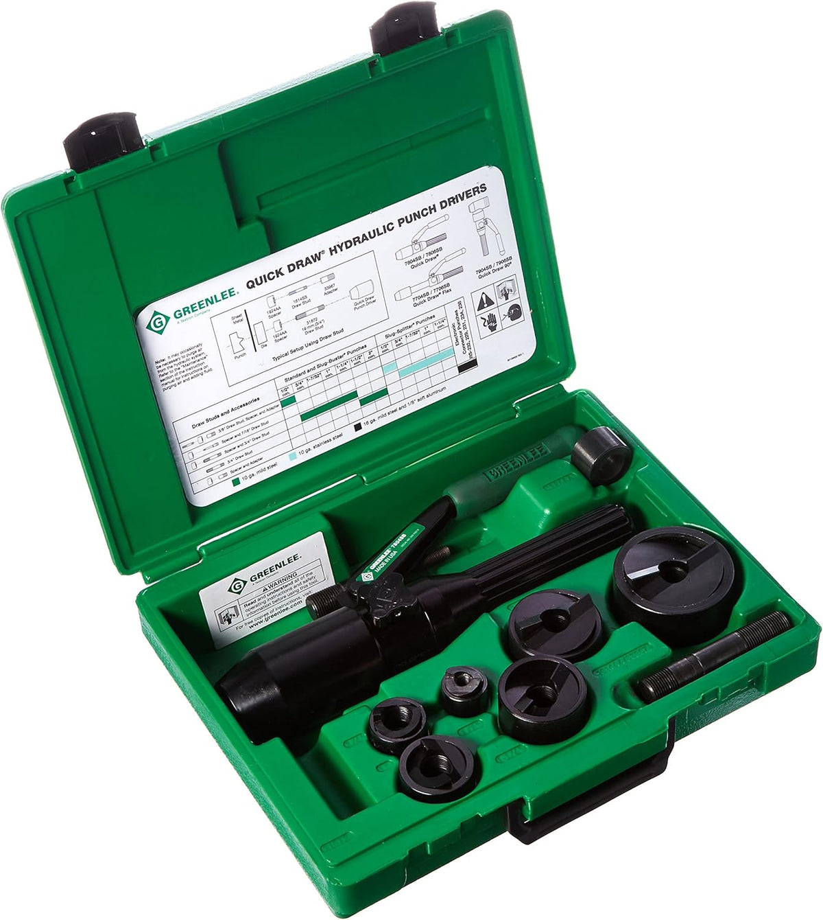 Greenlee 7806-SB Quick Draw 8-Ton Hydraulic Knockout Kit with Slug-Buster 1/2 to 2