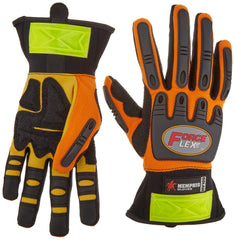 MCR Safety HV100M ForceFlex High Visibility Clarino Synthetic Leather Gloves with Reflective Material Cuff Medium