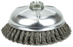 Weiler 36245 Wolverine 6 Knot Wire Cup Brush 0.025 Steel Fill 5/8-11 UNC Nut