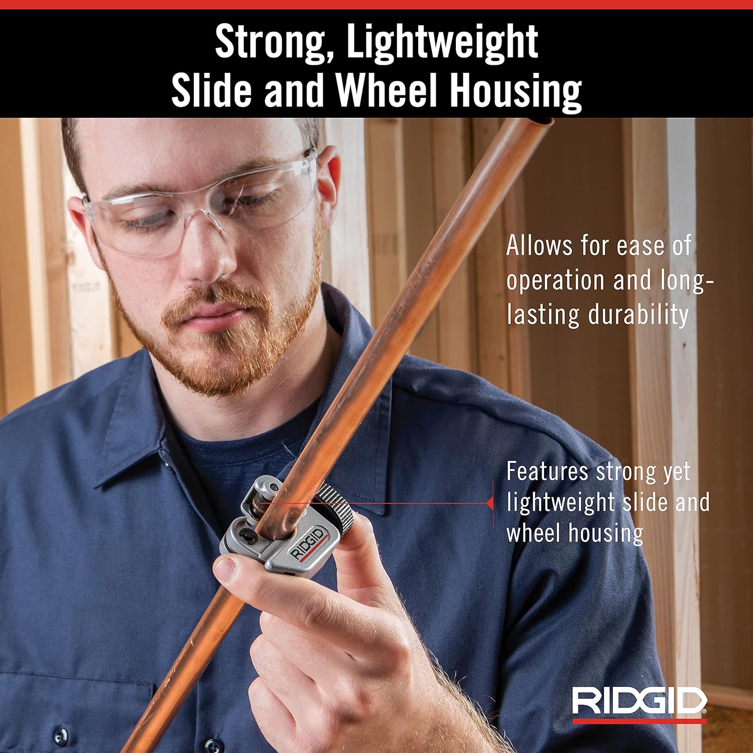 RIDGID 32975 Model 103 Close Quarters 1/8 To 5/8 Copper, Aluminum, Brass, And Plastic Tubing Compact Cutter