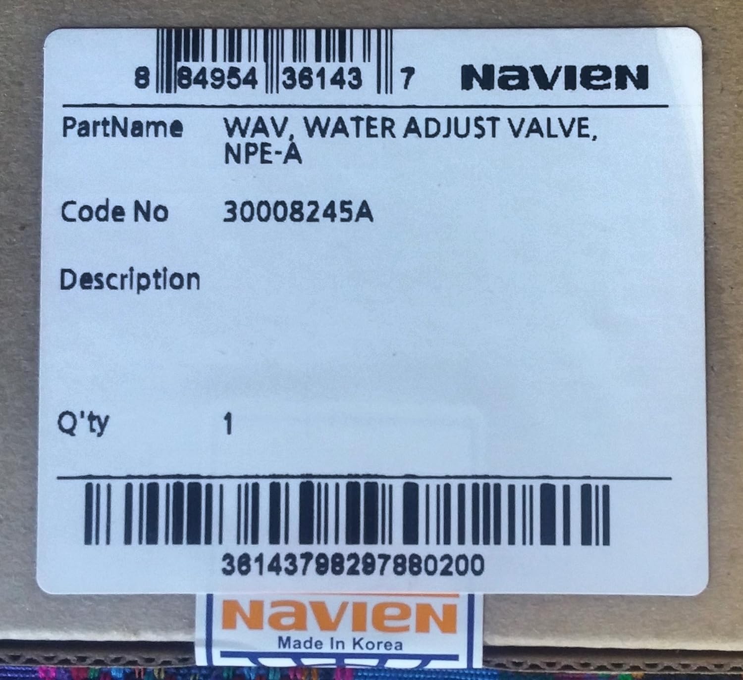 Navien 30008245A Water Heater Adjustment Valve 1 hp