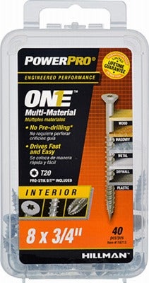 HILLMAN Hillman Fasteners 116713 8x3/4 Flat Head Star Drive Screws 40pk