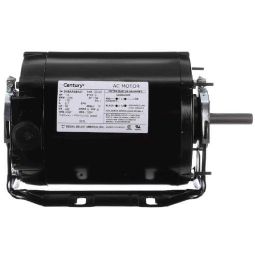 Century 921L Single Phase Motor 1/3 HP 115V 1725 RPM