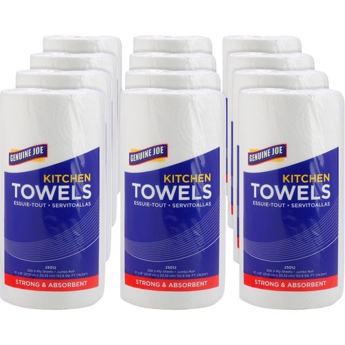 GENUINE JOE Genuine Joe GJO25012 Two-ply Kitchen Paper Towels 12ct