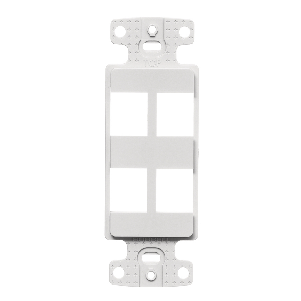 Hubbell NS614W 1-Gang White Thermoplastic 4-Port Box Mount Data Communication Face Plate