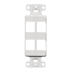 Hubbell NS614W 1-Gang White Thermoplastic 4-Port Box Mount Data Communication Face Plate