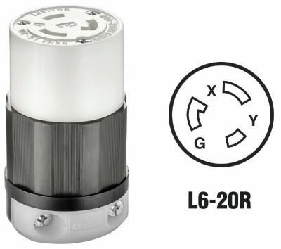 LEVITON Leviton R61-02323-0BX Locking Connector 20A 250V L6-20R 3-pack