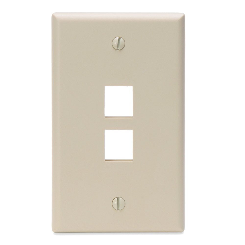LEVITON Leviton 41080-2IP Quickport Wallplate Single Gang 2-port
