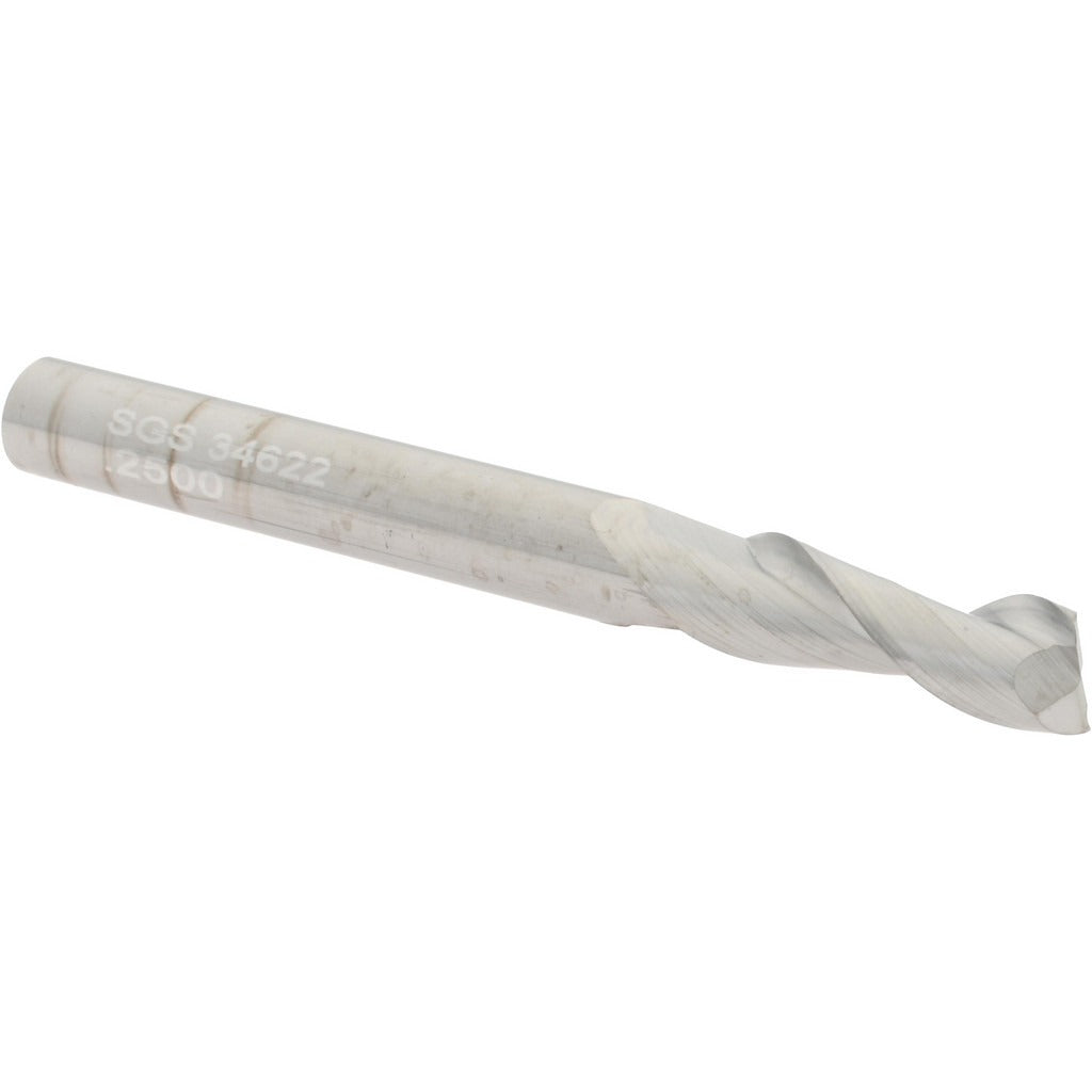 KYOCERA SGS PRECISION TOOLS Sgs 34622 Square End Mill 0.25 in 2 Flute Solid Carbide