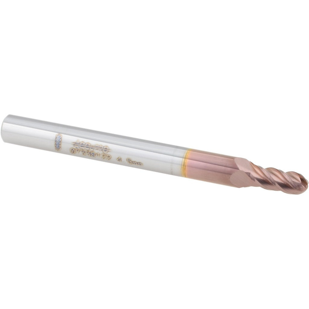 ACCUPRO Accupro 12184755 Ball End Mill 4.50mm 4 Flute Carbide Ticn