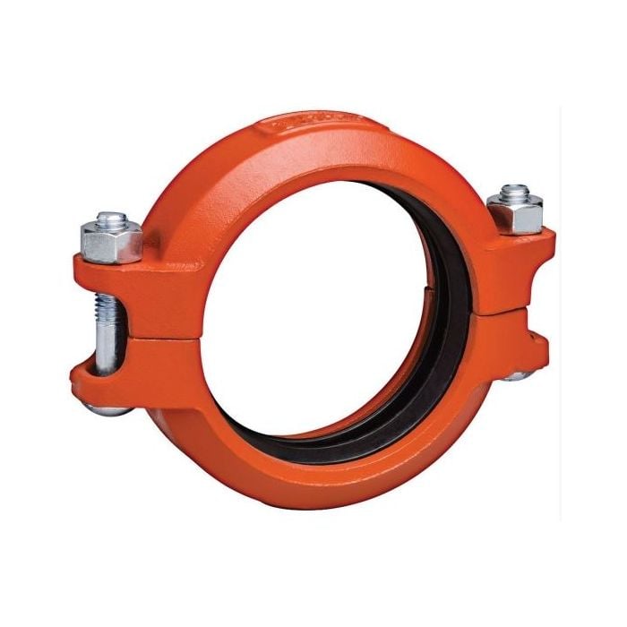 Victaulic L050075PT0 Style 75 Orange Enamel Painted Ductile Iron Flexible Coupling With Grade T Gasket, 5 IN