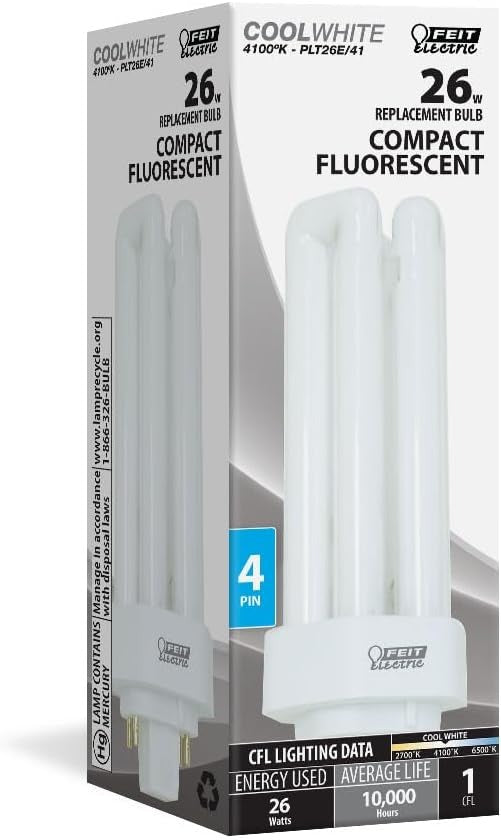 FEIT ELECTRIC Feit Electric PLD26E/41 Fluorescent PL Bulb 26-Watt (Single Pack) G24q-3