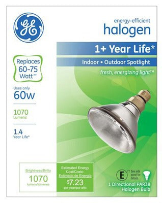 GE G E Lighting 62703 PAR38 Halogen Spot Light 60W