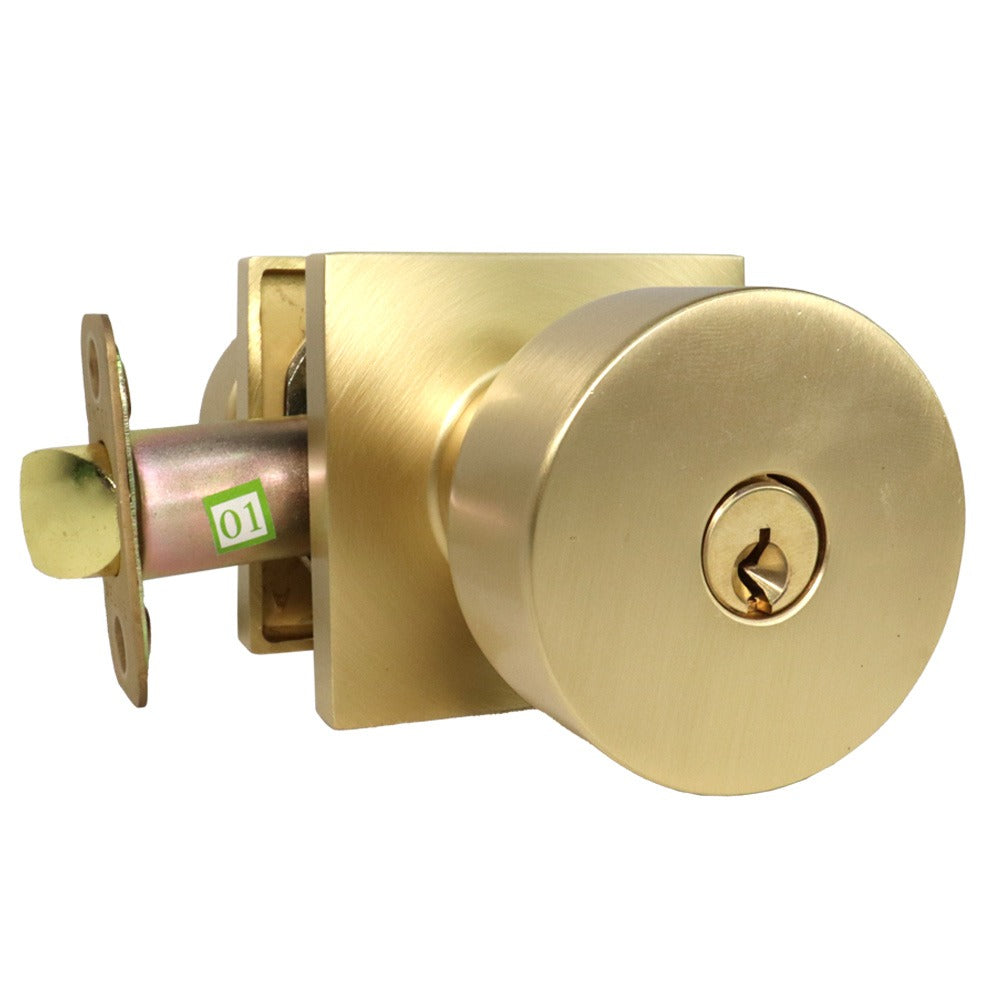 EMTEK Emtek 5122ROUUS4.RLS Round Knob Keyed Entry Satin Brass