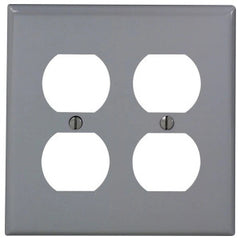 Leviton 80716-GY Standard Size Traditional Wallplate 2 Gangs 4.5 in H x 4.562 in W