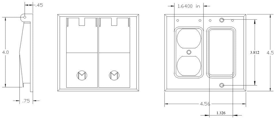 MULBERRY METAL PRODUCTS Mulberry 30472 Self-Closing Weatherproof Combination Cover (2-Gang 1 GFCI/1 Duplex) 30472