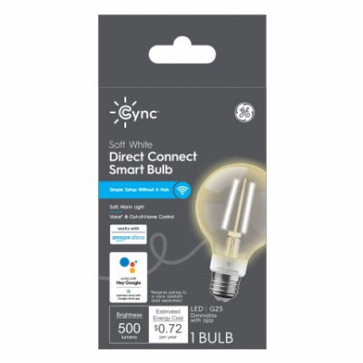 GE G E Lighting 93130186 Led G25 Globe Bulb 6W 2700K