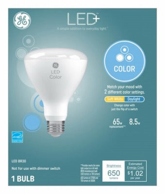 GE G E Lighting 93100287 Led+ BR30 Color Changing Flood Bulb 8W