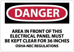 ACCUFORMNMC Accuformnmc D225PB Electrical Panel Clearance Sign 10x14